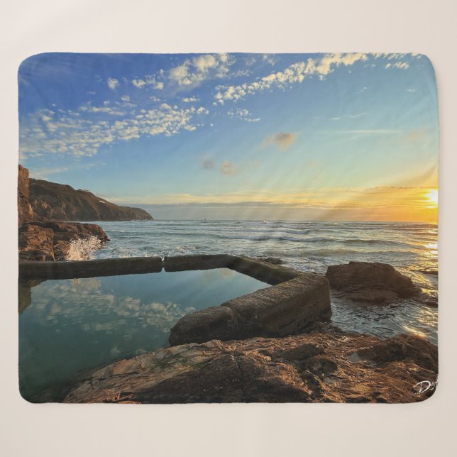 Perranporth Beach Pool bei Sunset Sherpadecke (Vorderseite (Horizontal))