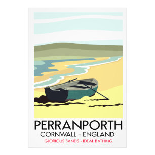 Perranporth Cornwall Seaside Reiseplakat. Fotodruck