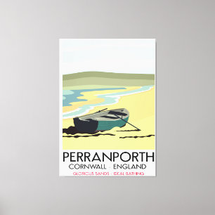 Perranporth Cornwall Seaside Reiseplakat. Leinwanddruck
