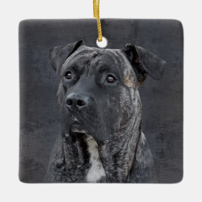 Perro de Presa Canario - Dogo Canario Keramikornament (Vorderseite)