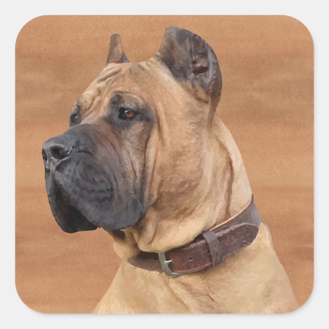 Perro de Presa Canario - Dogo Canario Quadratischer Aufkleber (Vorderseite)