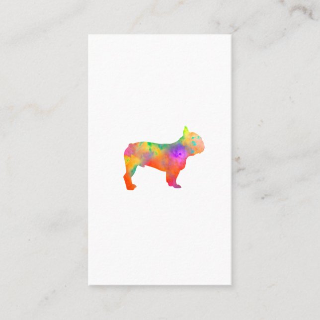 perro french bulldog silueta en acuarela visitenkarte (Vorderseite)