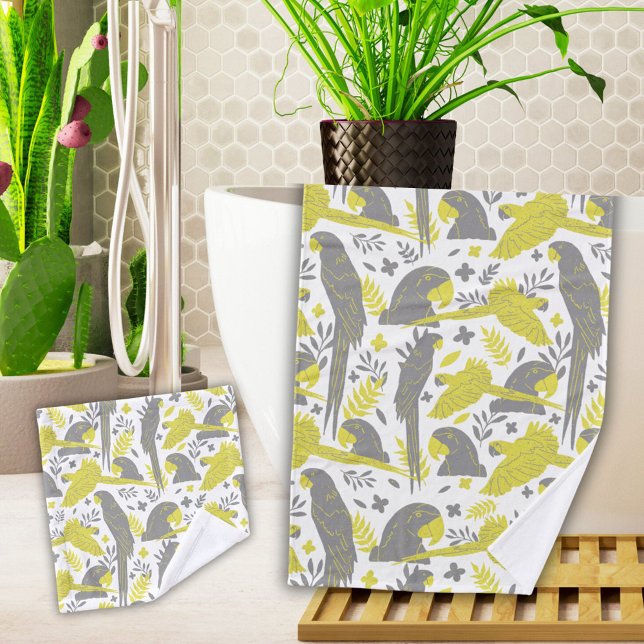 Perroquet à ara gris jaune Dessin Motif tropical (Créateur téléchargé)
