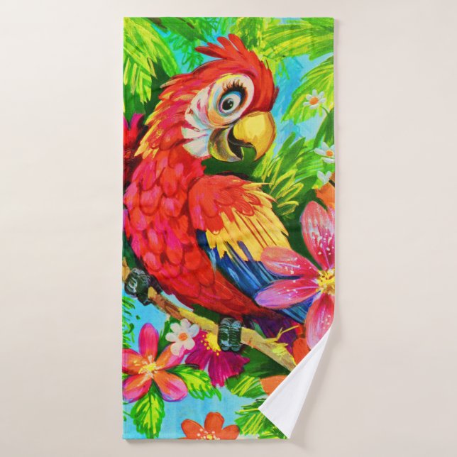 perroquet coloré (Serviette de bain)