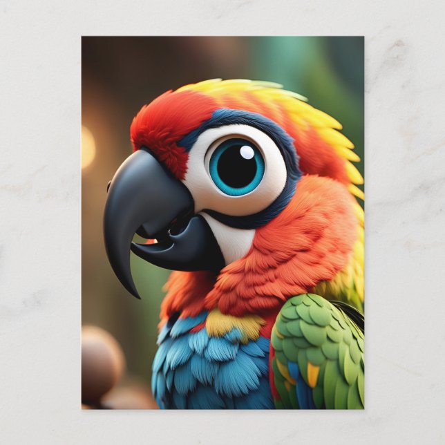 Perroquet dans l'Anime de la Jungle, Carte postale (Devant)