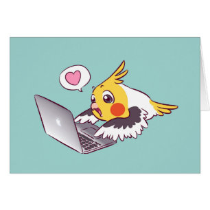 Perroquet de dessin mignon d'oiseau de Macbook de