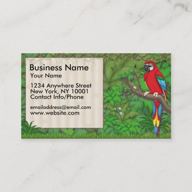 Perroquet de rouge d'amusement de jungle de carte (Devant)