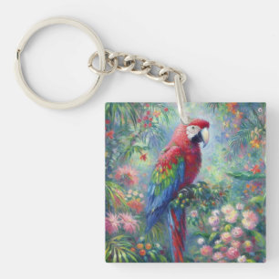 Perroquet Oiseau Jungle Floral Impressionnisme pei