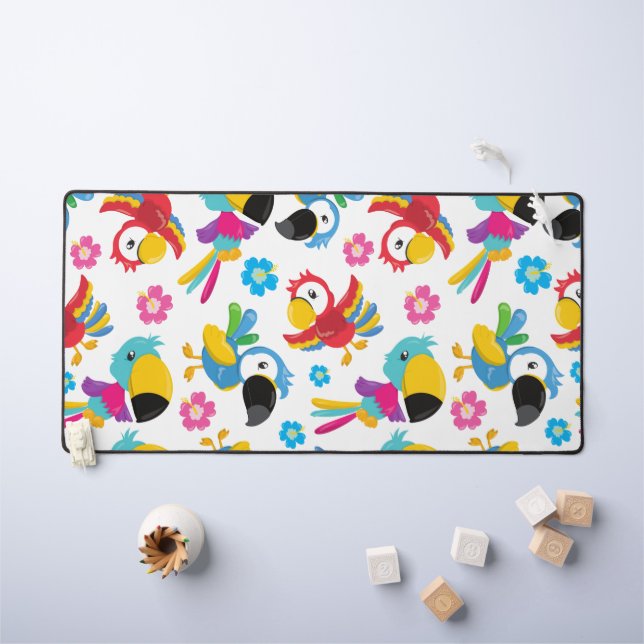 Perroquets colorés, Perroquets tropicaux, Oiseaux, (Tableau pour enfants)