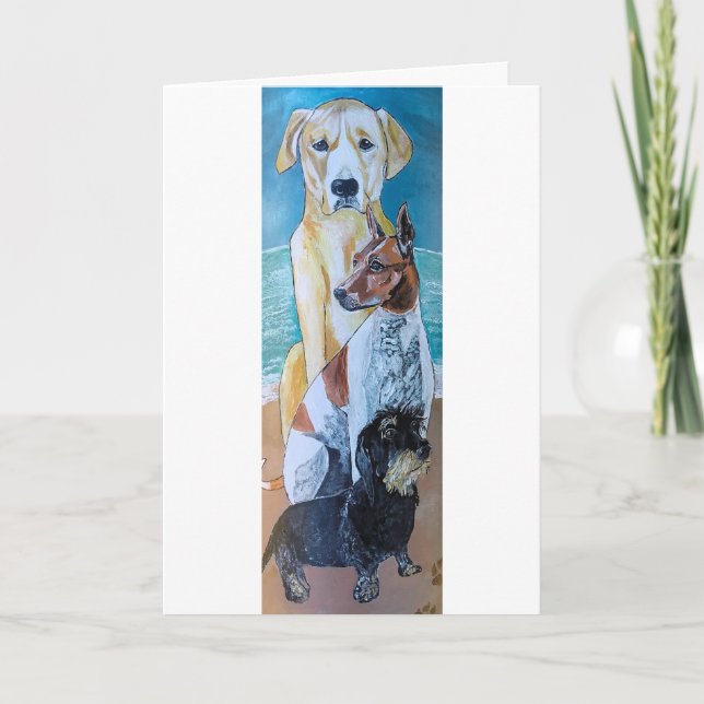 Perros en la Playa Malerei von Alfred Fox Karte (Vorderseite)