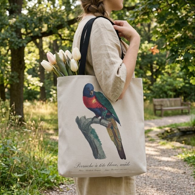 Perruche a tete bleue / Rainbow lorikee Tasche (Rainbow Lorikeet Male, Trichoglossus Moluccanus. Tote Bag)