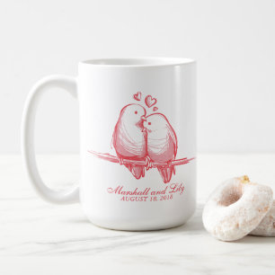Perruches douces Valentine épousant la tasse