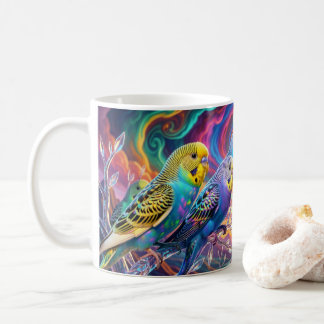 Perruches vibrantes. Tasse