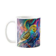 Perruches vibrantes. Tasse