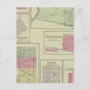 Perry, Memphis, Pawnee, Bronson, Redfield, Kansas Postkarte