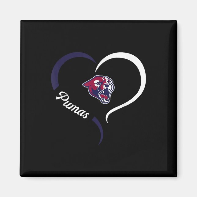 Perry Pumas Logo Halbherz Slogan Hs Magnet (Vorne)