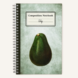 Persea Avocado Illustration Personalisiert Comp Notizbuch