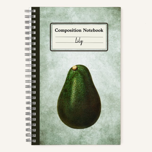 Persea Avocado Illustration Personalisiert Comp Notizbuch (Vorderseite)