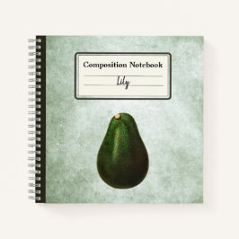 Persea Avocado Illustration Personalisiert Comp Notizbuch