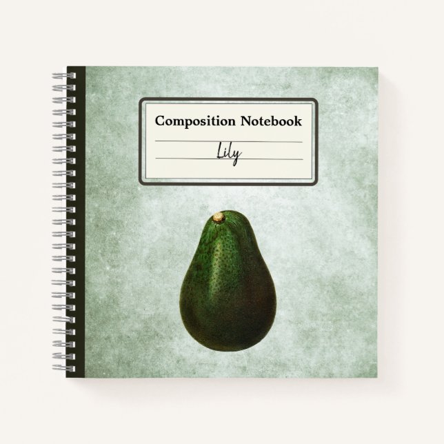 Persea Avocado Illustration Personalisiert Comp Notizbuch (Vorderseite)