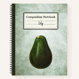 Persea Avocado Illustration Personalisiert Comp Notizbuch