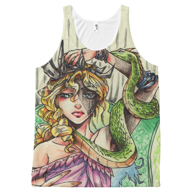Persefone ganz über Druck-Shirt Komplett Bedrucktes Tanktop (Vorderseite)