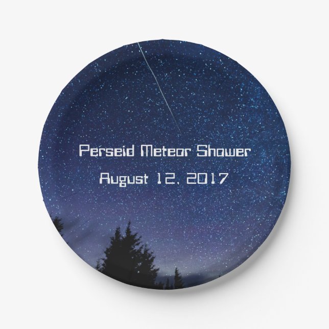Perseid Meteor Shower 2017 Pappteller (Vorderseite)