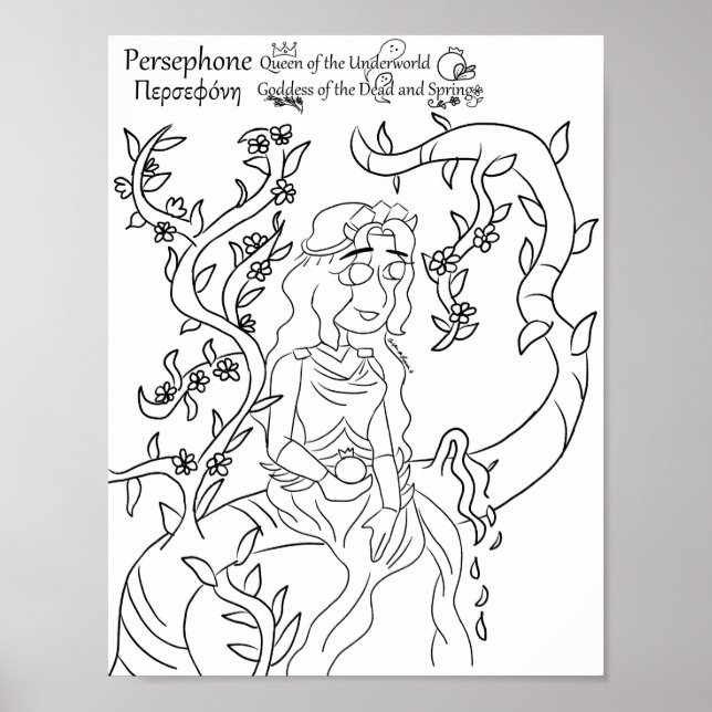 Persephone-Farbseite Drucken Poster (Vorne)