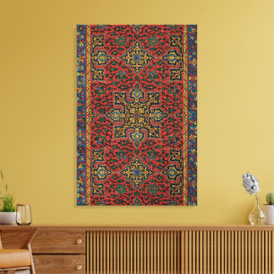 Perser Teppich Rot Blau Klassisch Leinwanddruck