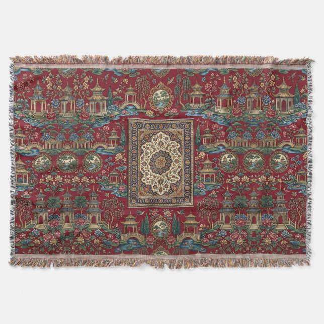 Perser-Teppich-Wurfdecke Decke (Vorderseite)