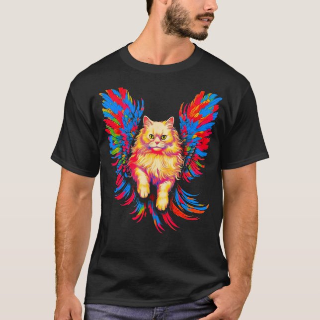 Perserkatze Engel Flügel T-Shirt (Vorderseite)