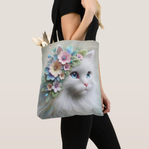 Perserkatze mit Blumenlaurel Tasche