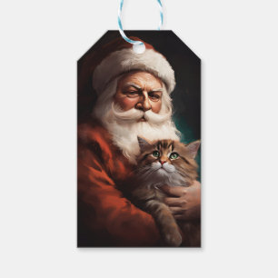 Perserkatze mit Santa Claus Festive Weihnachten  Geschenkanhänger