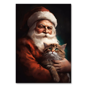 Perserkatze mit Santa Claus Festive Weihnachten Tischnummer