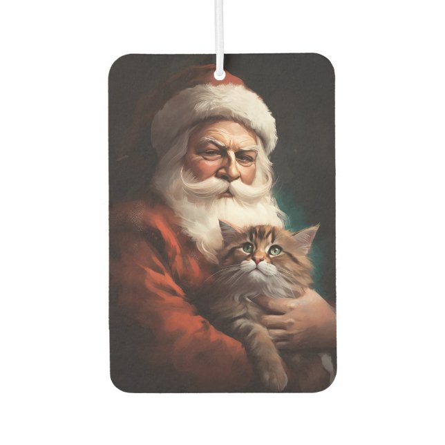 Perserkatze mit Weihnachtsfeiertag Autolufterfrischer (Vorderseite)