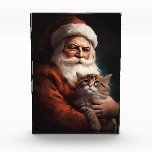 Perserkatze mit Weihnachtsfeiertag Fotoblock