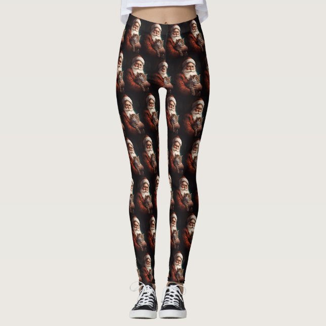 Perserkatze mit Weihnachtsfeiertag Leggings (Vorderseite)