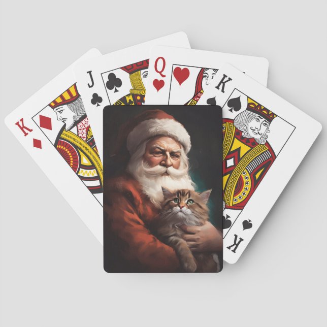 Perserkatze mit Weihnachtsfeiertag Spielkarten (Rückseite)