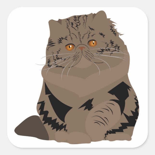 Perserkatze Quadratischer Aufkleber (Vorderseite)