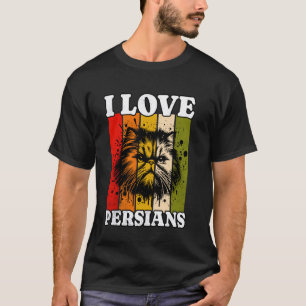 Perserkatze Retro Ich liebe Perserkatze T-Shirt