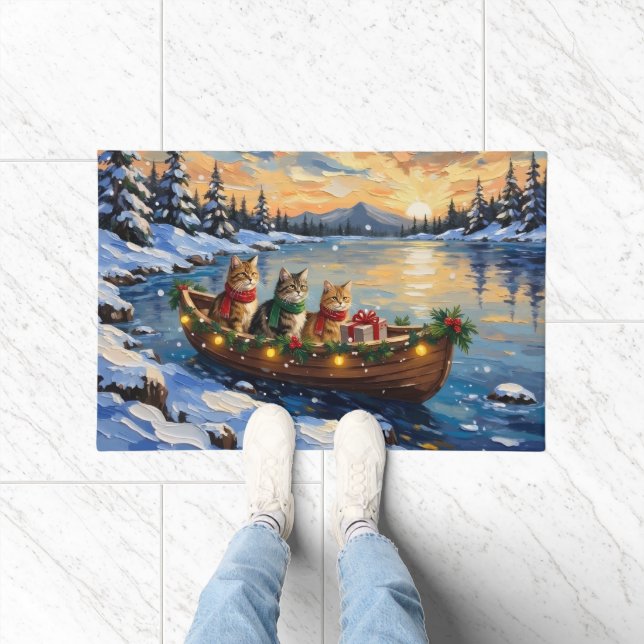 Perserkatze Weihnachtsboot Feiertag Fußmatte (Indoor)