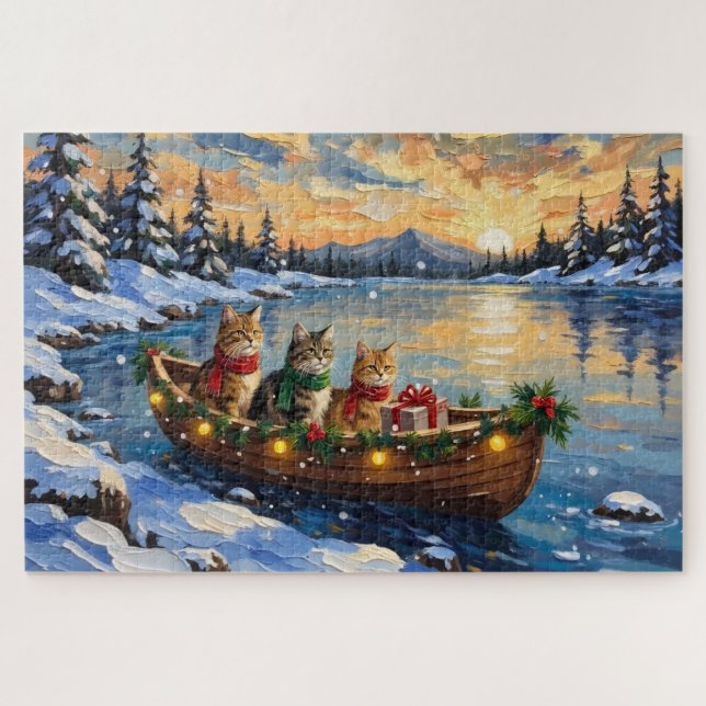 Perserkatze Weihnachtsboot Urlaub (Horizontal)