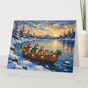 Perserkatze Weihnachtsboot Urlaub Karte