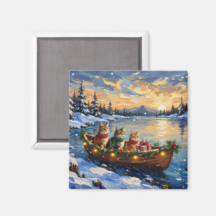 Perserkatze Weihnachtsboot Urlaub Magnet