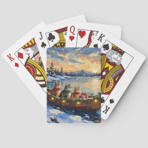 Perserkatze Weihnachtsboot Urlaub Spielkarten