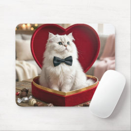 Perserkatze zum Valentinstag in einer Schachtel Pr Mousepad