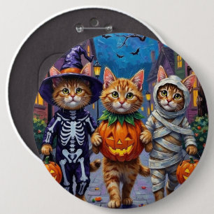 Perserkatzen beim Trick-or-Treat an Halloween-Kost Button
