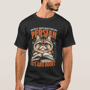 Perserkatzen LEICHT ABGELENKT VON KATZEN UND BÜCHE T-Shirt