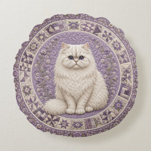 Perserkatzen-Quilt Rundes Kissen