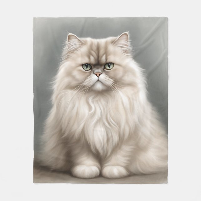 Perserkatzenportrait Fleecedecke (Vorderseite)